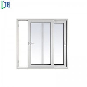 Алуминиева система за плъзгащи се прозорци Алуминиева бутално-издърпваща се прозорка с алуминиева рамка на прозореца с двоен стъклопакет