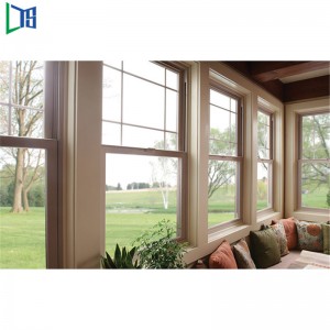 Вертикални плъзгащи се прозорци с вертикална плъзгаща повърхност с окото и прахово покритие
